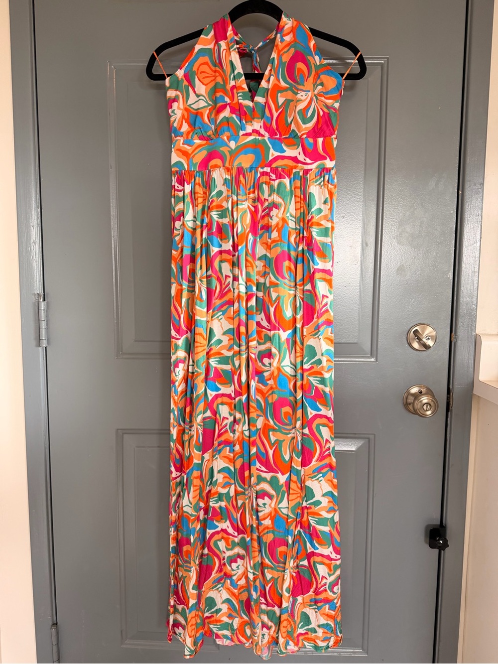 CARACTÈRE Colorful Floral Halter Maxi Dress - Bright Multi